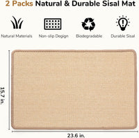 FUKUMARU Cat Scratcher Mat - Beige-2 Packs-23.6 x 15.7 Inch - image 2