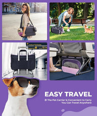 Small Dog Sling Carrier, Front Facing Dog Carrier Sling, Hands Free Pet Carriers Bag with Padded Adjustable Strap and Poop Dispenser Machine Washable for Small Dogs Cats Travel Outdoor-Black