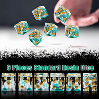 AUSTOR 6-piece 16mm sharp edge resin D6 dice set with metal case - view 6