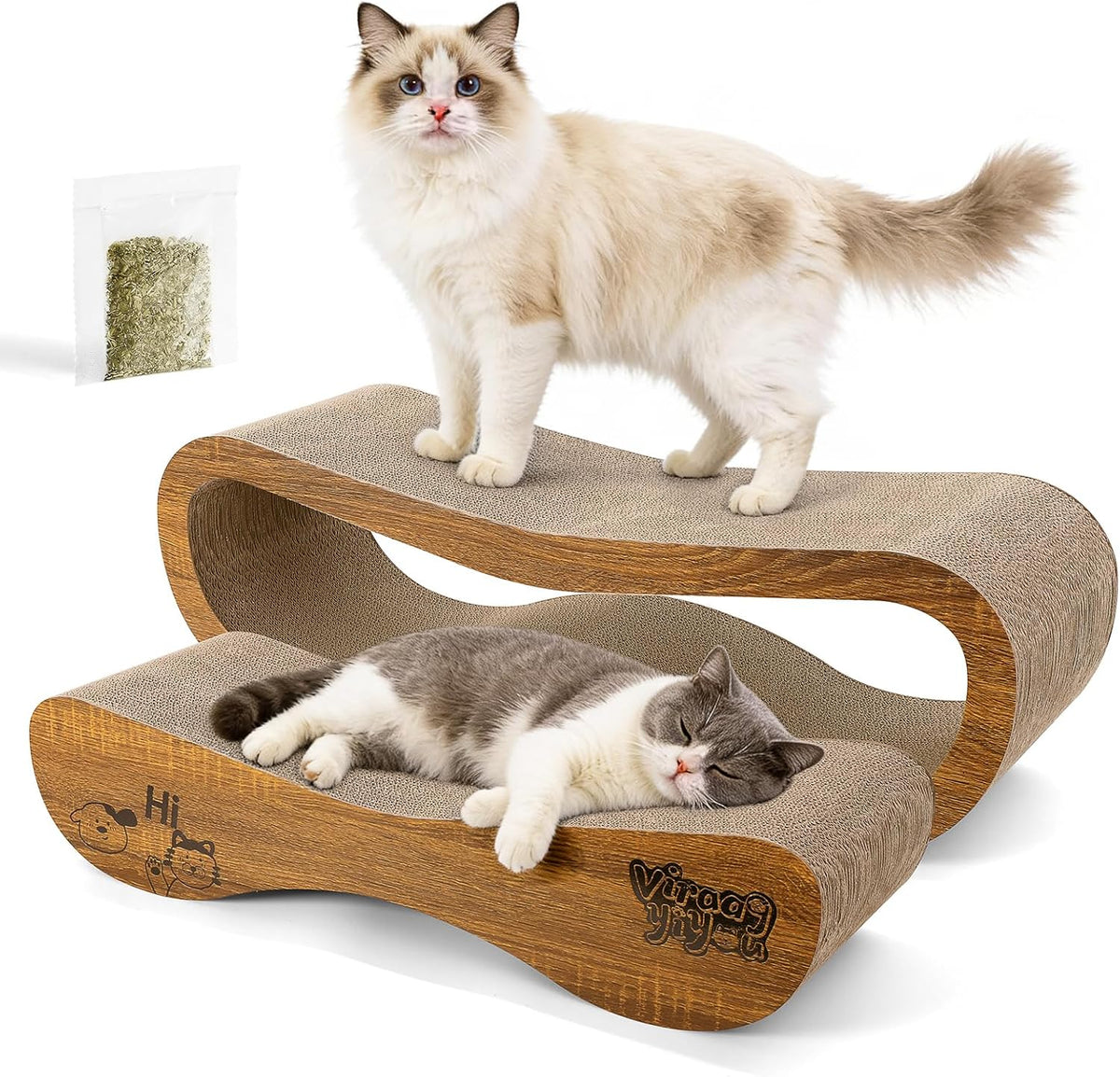 Cat Scratcher, 2 in 1 Cardboard Cat Scratchers for Indoor Cats Scratch Pad – Essentials for Cats - 87CM