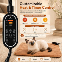 Pet Heating Pad for Cats & Dogs - camel / 17.7" x 17.7" - image 4