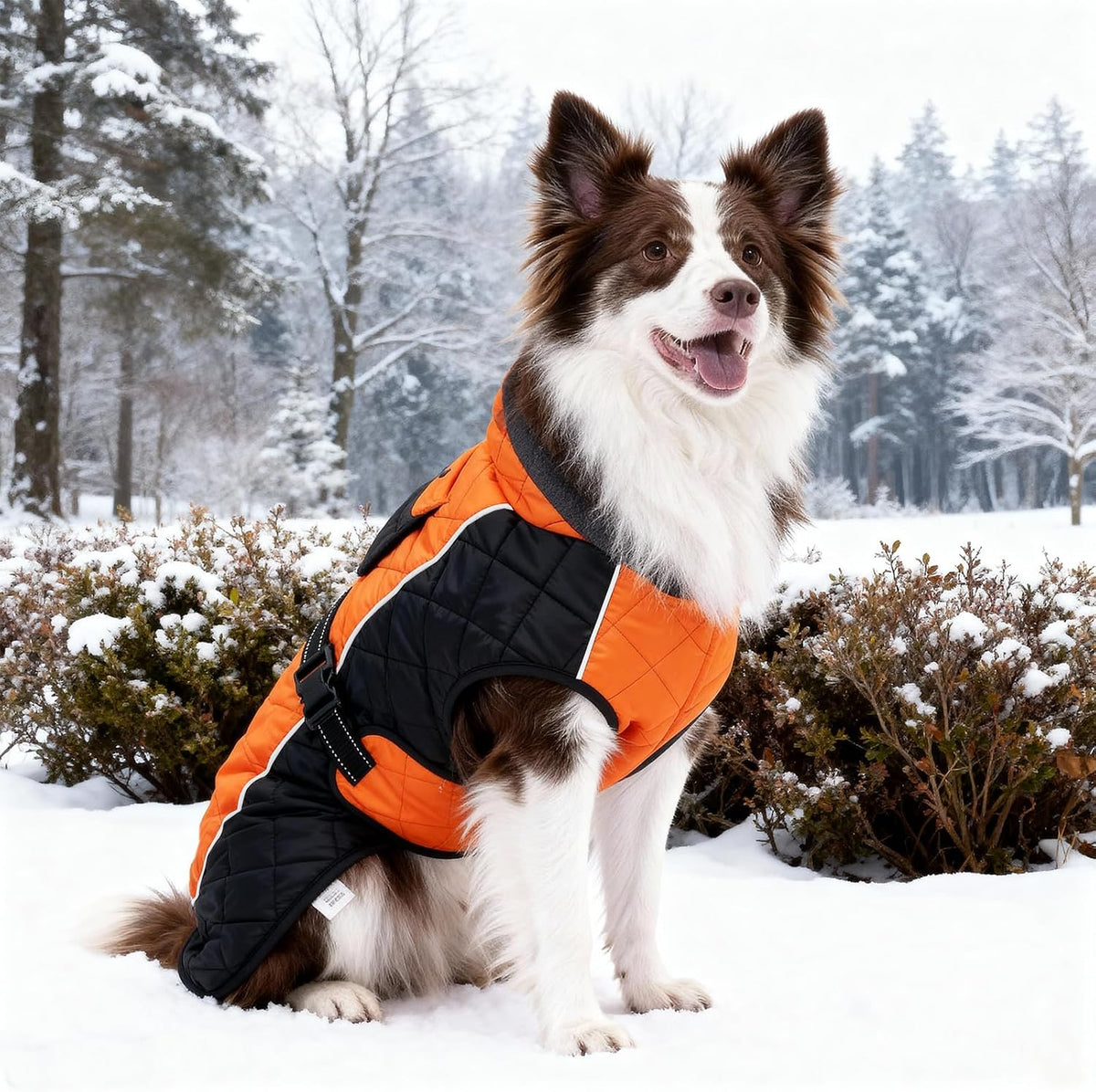 Dog Coat Dogs Jacket Waterproof Reflective Adjustable Dog-Winter - Orange / Small(chest 20~24in) - image 2