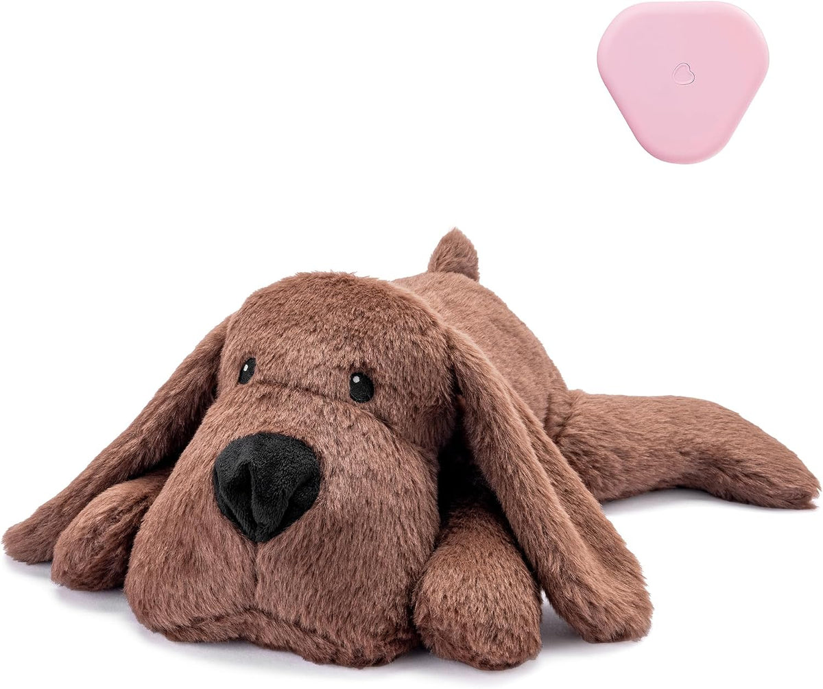 Moropaky Heartbeat Puppy Toy Dog Heartbeat Toy for Anxiety Relief - Reddish Brown