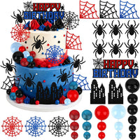 Hooqict 43 piece Halloween cake topper set with sign, tombstone, skulls, trees and spiders - view 6