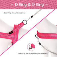 Didog No Pull Dog Harness with Soft Mesh Padded,Reflective & Quick Fit Light Weight Dog Strap Vest Harness,Easy for Walking Training (L:Chest 26-32", Pink)