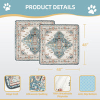Washable Pee Pad for Dogs - Blue Medallion / 48" x 48" (2 Pack) - image 2