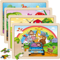 SYNARRY Large Unicorn Princess Fairy Wooden Puzzles for Kids Ages 4-6 – Fun for Kids & Family - Animals