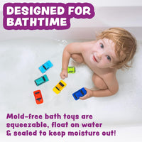 Tub Works Vehicles Bath Cars Mold Free Bath Toys, Sealed - Passenger Cars - 6pk - image 2