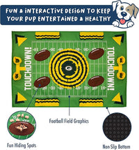 NFL Green Bay Packers Dog Snuffle Mat – Interactive Pet Slow Feeder, Football Field Design Food Puzzle Toy for Dogs & Cats, Foraging Activity Mat for Smarter Feeding