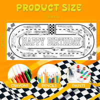 OHOME Halloween Giant Coloring Poster/Tablecloth-Halloween Crafts - Race Car - image 2