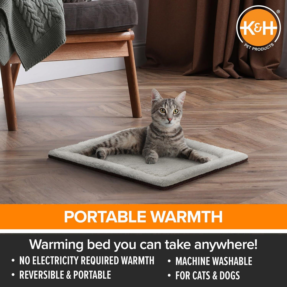 K&H Self-Warming Cat Bed Pad, Self Heating Pad - 21 X 17 Inches (Pack of 6) / Recyclable Box / Oatmeal/Chocolate - image 3