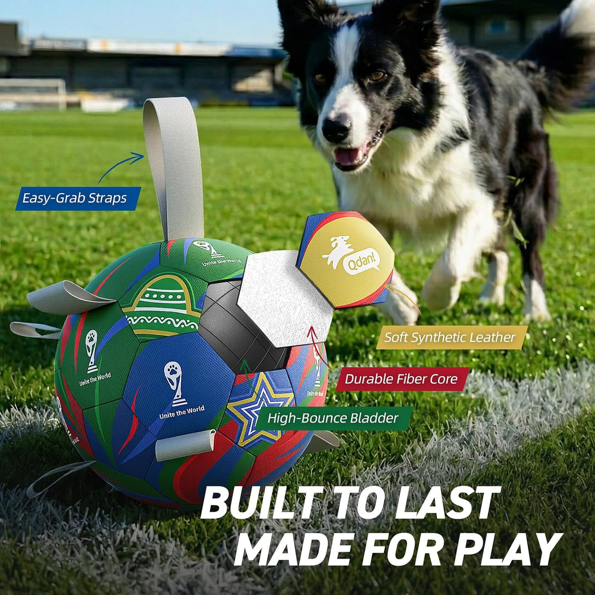 QDAN Dog Balls, Outdoor Dog Toys - Large Size 3 / World Cup - image 4