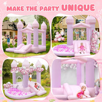 FBSPORT white bounce house with slide, ball pit and blower - view 7