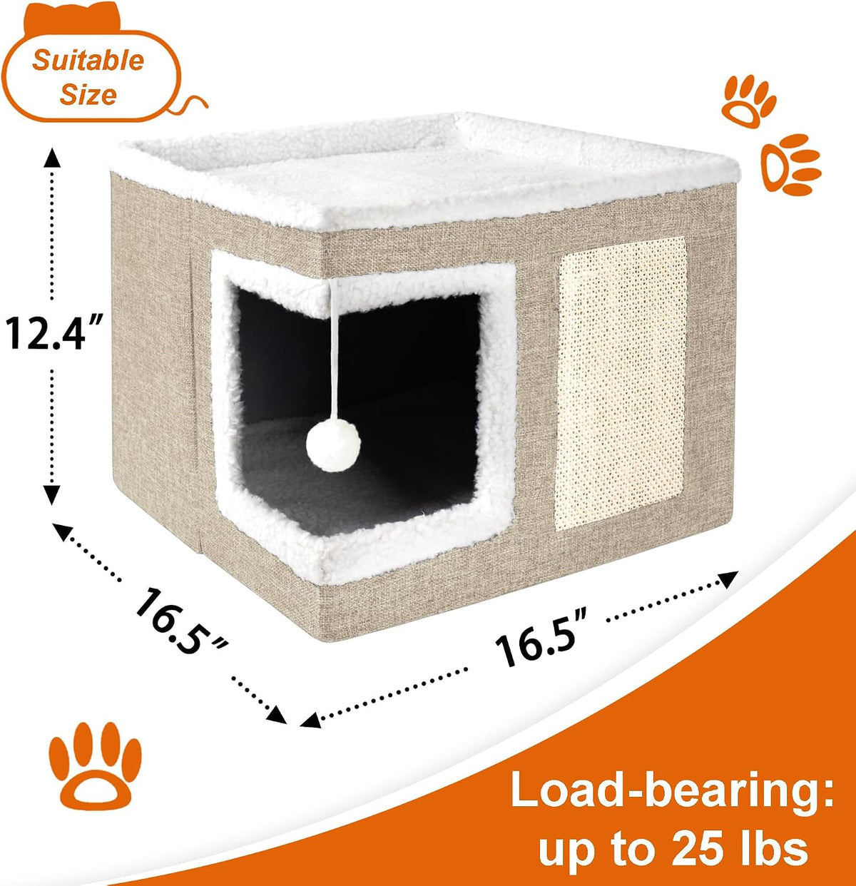Loyareal Cat Houses for Indoor Cats - S / Khaki - image 3