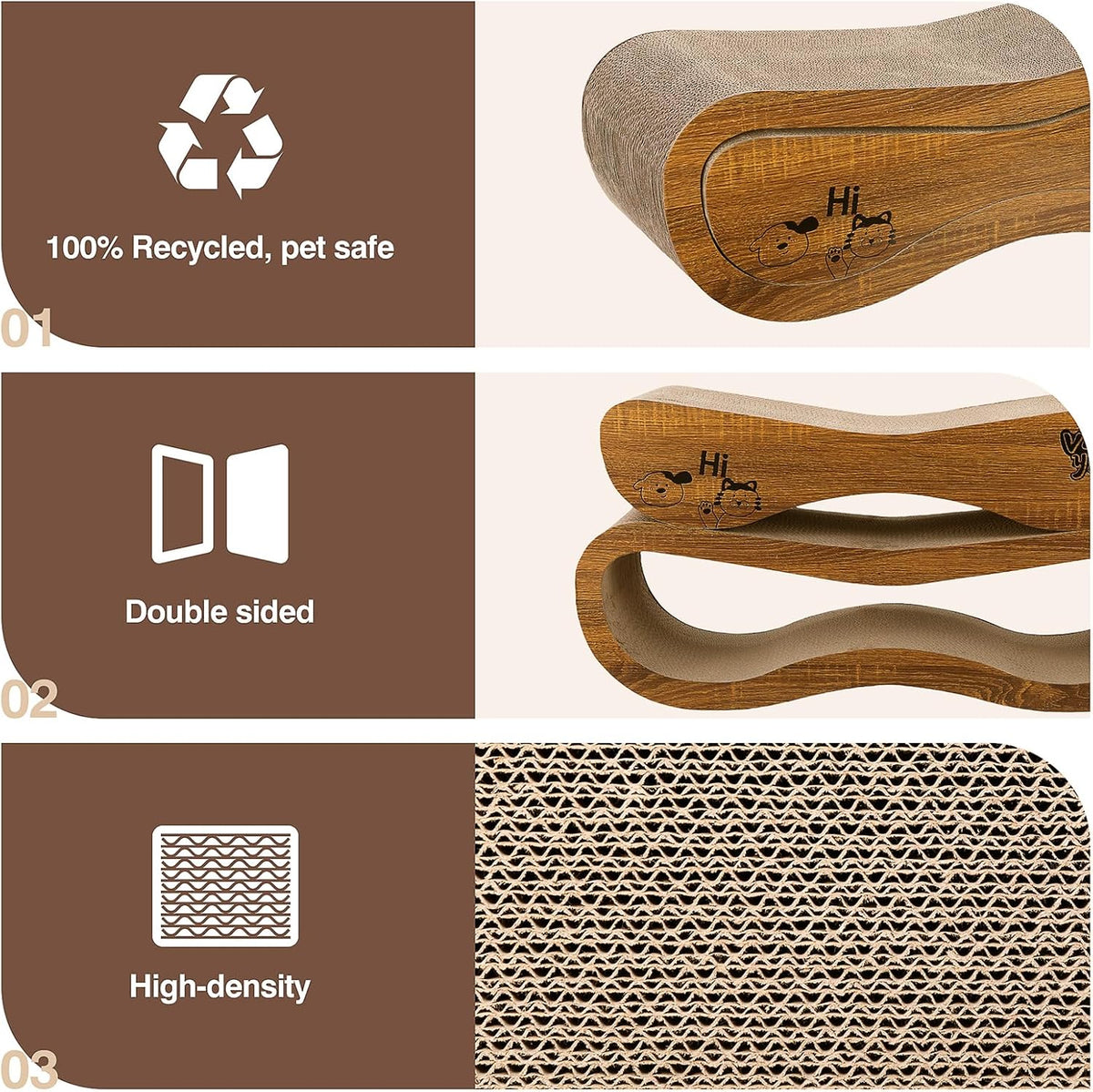 Cat Scratcher, 2 in 1 Cardboard Cat Scratchers for Indoor Cats Scratch Pad – Essentials for Cats - 87CM - image 2