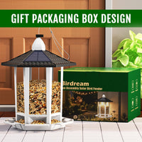 Birdream 2 Pack Solar Bird Feeders for Outdoors Hanging - Black&White / 1 Pack - image 2