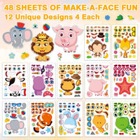 48 Fall Make-a-Face Sticker Sheets for Kids - Cute Animals - image 2