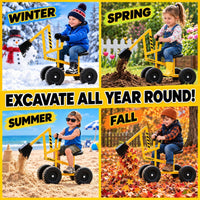 Albott Kids Ride-On Sand Digger Excavator Toy with 8-Inch Wheels – Fun for Kids & Family - Yellow - image 4