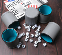 5 Pack PU Leather Dice Cups Felt Lining Quiet Shaker with 30 Dot Dice - Grey - image 4