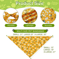 Spring Summer Dog Bandanas Large 3PCS, 6 Pattern Floral Scarf – Essentials for Dogs - Sping-26-GYP / X-Large - image 3