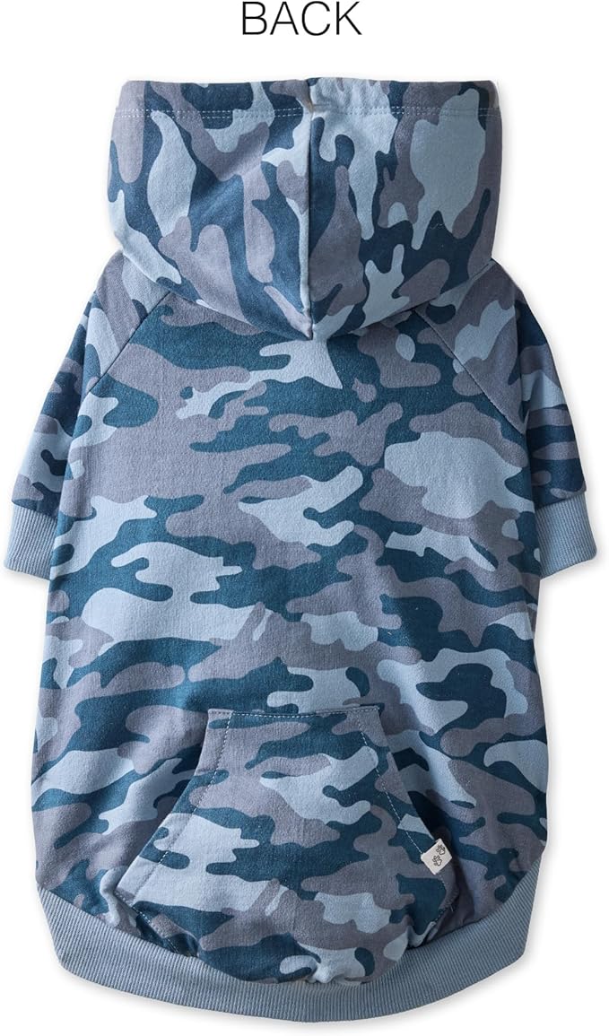 Rocky – The Orginal Lightweight Hooded TEE 100% Organic Cotton Dog Hoodie Pet Coat Sweater for Small, Medium, Large Dogs, Navy Camo, X-Small