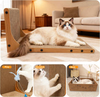 Cat Scratching Post, 3-in1 Cat Scratcher for Indoor Cats - 2pk 22in L-Shape Cat Scratcher with Box - image 4