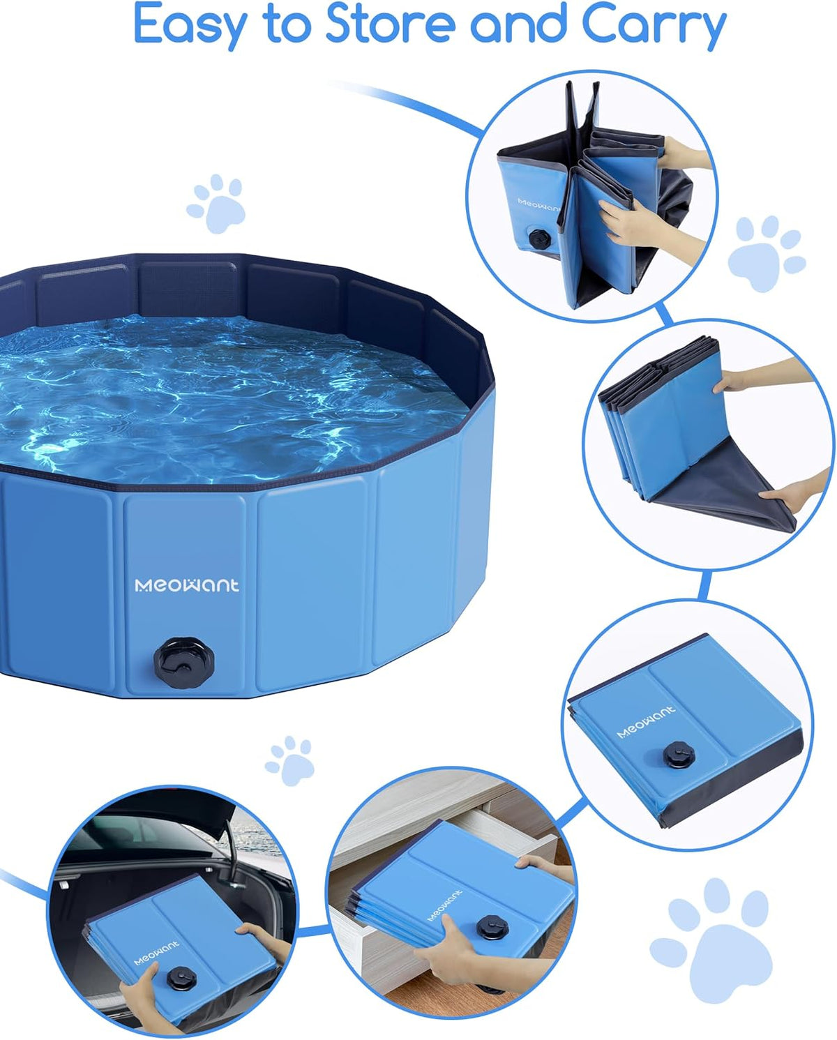 Meowant Extra Large Dog Pool Foldable 97'' - XL-63'' × 12'' - image 4