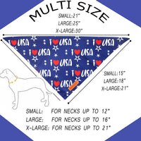 Fall Dog Bandanas 2 Pack, Orange Plaid Pet Scarf for Boy and Girl, Premium Durable Fabric, Holiday - American Flag / Small - image 2