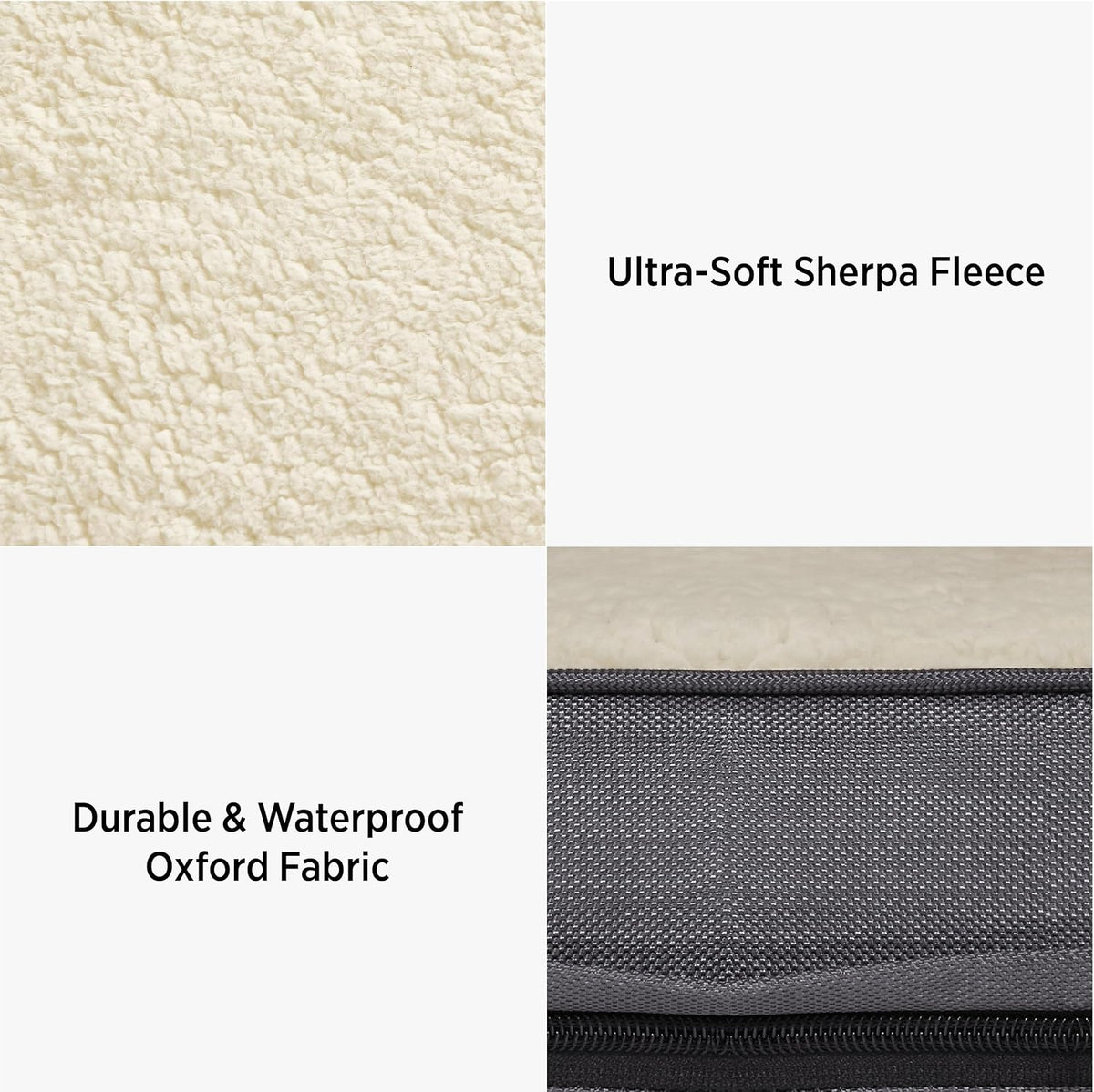LE SURE Waterproof Dog Bed Cover Replacement - XX-Large / Grey-Sherpa / Sherpa, Oxford fabric - image 3