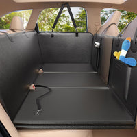 Dog Car Seat Cover for Back Seat, Hard Bottom - L - For Cars/ Mid-Size SUV/ Small Truck / All Black