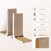 EHEYCIGA Cardboard Cat Scratcher for Indoor Cats - White / 17x13.1x32 - image 2