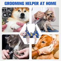 PAWCHIE Dog Grooming Hammock Harness for Dogs & Cats with Pet Nail Clipper Trimmer - Cat Hanger Sling for Trimming Clipping Nails- Dog Hammock Restraint Bag for Small Medium Large Dog, Navy Blue S