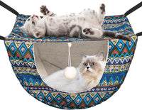 JSPYFITS double layer cat cage hammock with ball, stainless steel clips