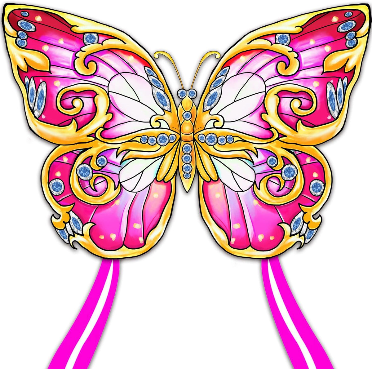 Xida Butterfly Kites for Kids and Adults Easy to Fly - Pink Butterfly