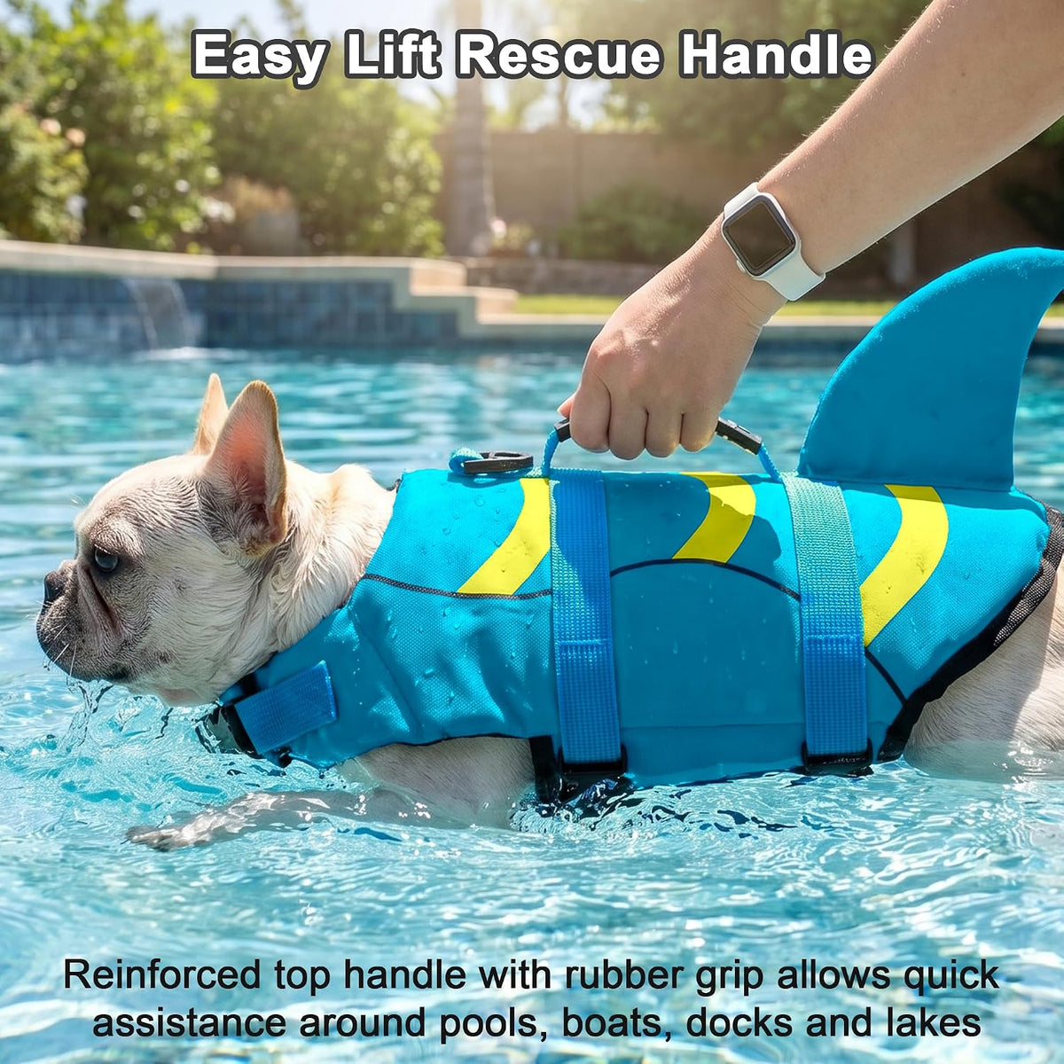 Fragralley Shark Dog Life Jacket - X-large / Blue-Wave Shark - image 4