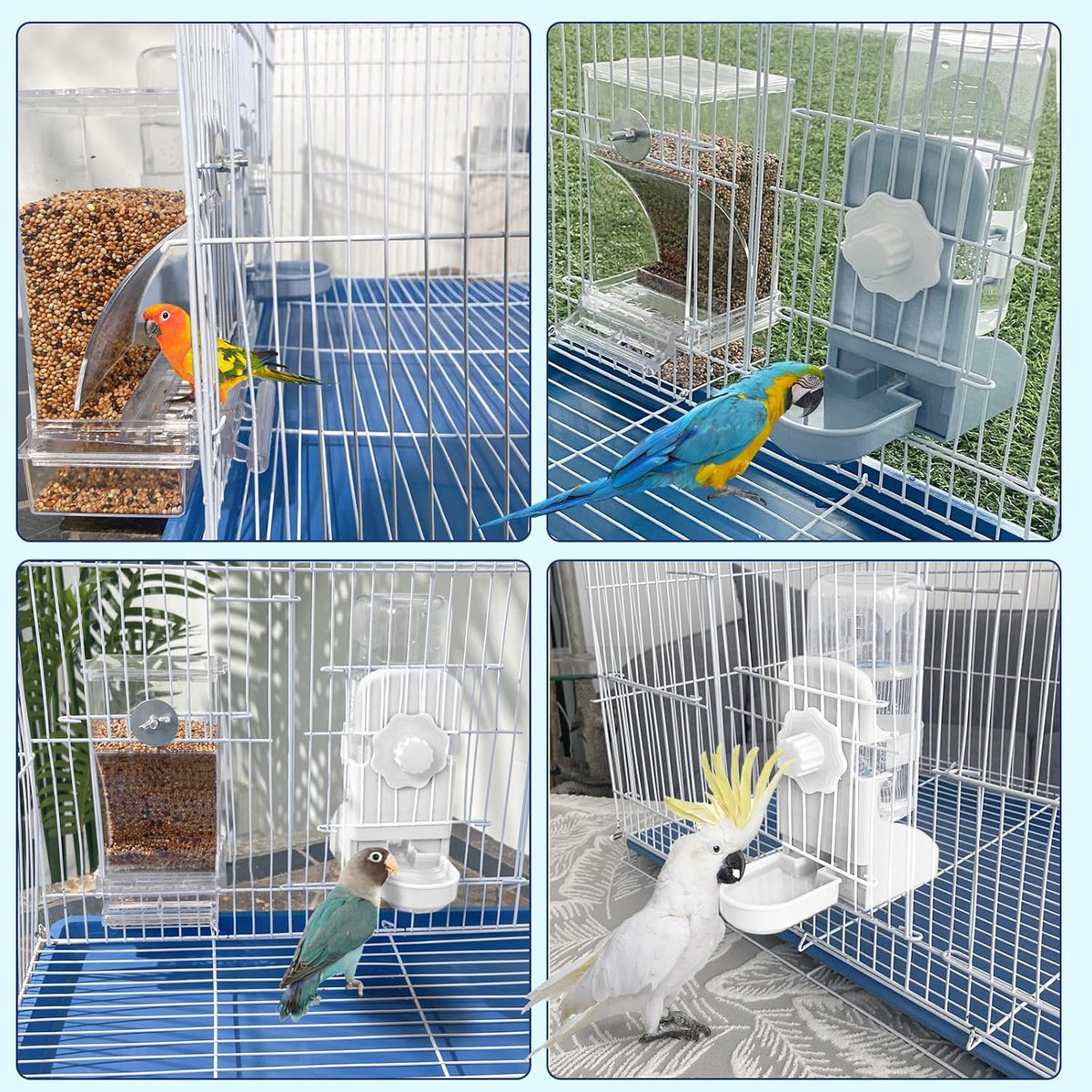 Lemtrflo No Mess Bird Feeder Water Dispenser Set - White - image 3