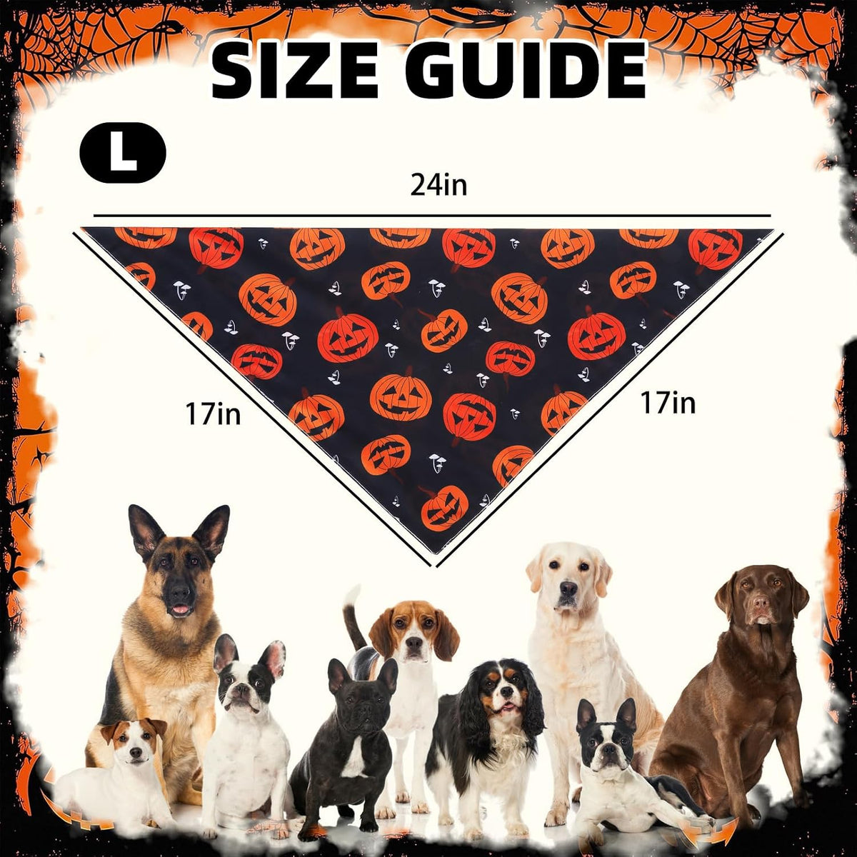 PUPTECK Dog Cooling Bandanas 4pcs Outfit - Purple/Black/Orange / Large (24"x17"x17") - image 2