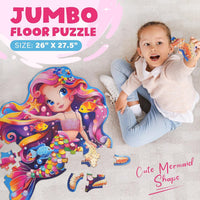 BenBen mermaid floor puzzle for kids, 52 large cardboard pieces with carrying box - view 10
