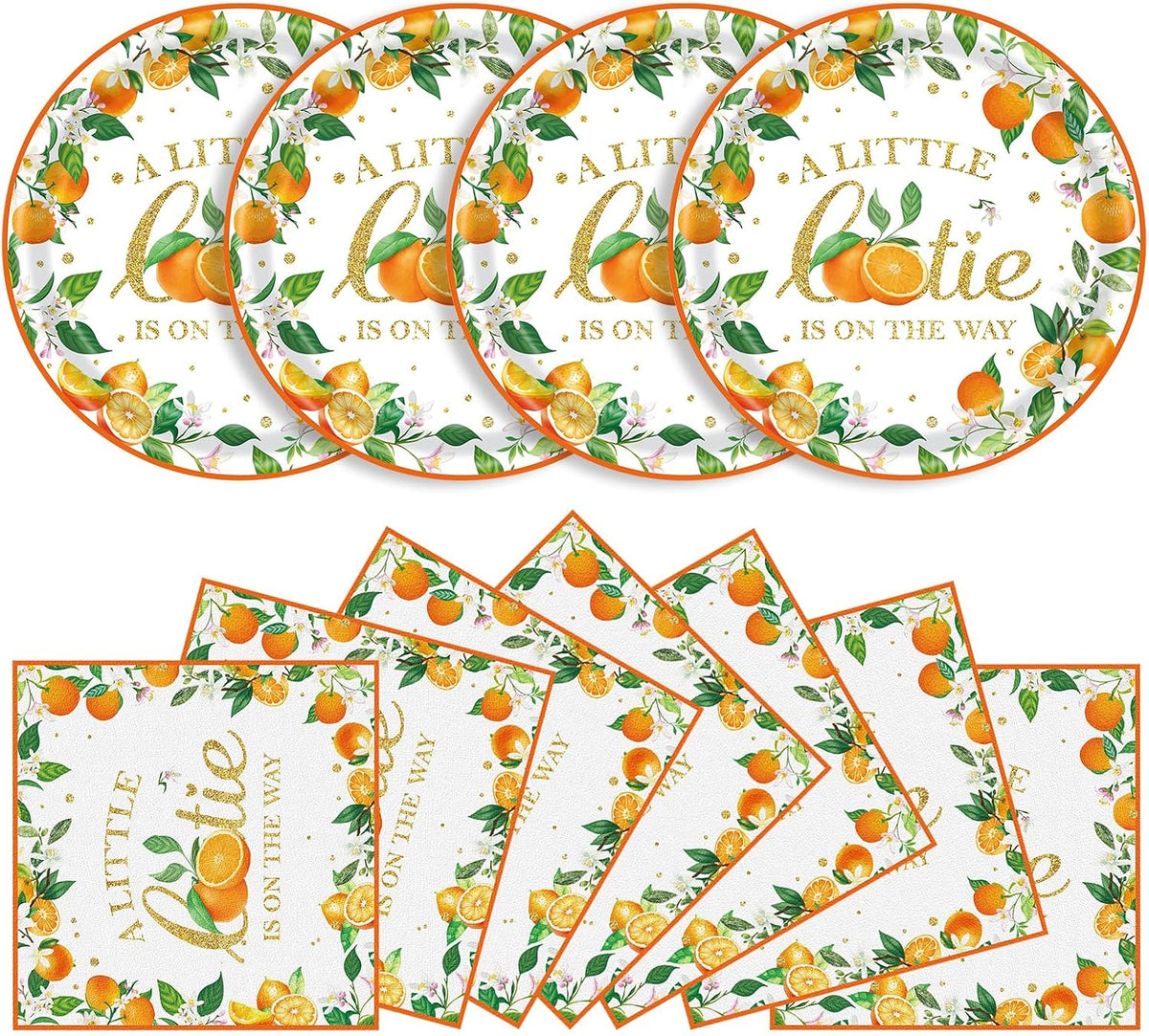40 Pcs Basketball Plates and Napkins Set - Little Cutie