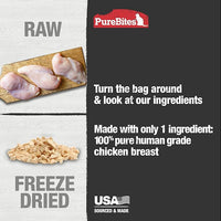 PureBites Chicken Freeze Dried Cat Treats, 1 Ingredient, Made in USA, 5.5oz