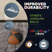 speevers Juggling Balls for Beginners and Professionals Set of 3 - Black - Orange / 3.2 oz - image 3