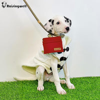 Dog Treat Pouch, Red Pocket Sized Pet Training Pouch, Cotton Fabric, Hand Free Dog Walking Bag with Carabiner, Self-Closing Pet Feed Snack Reward, for Puppy Travel or Outdoor Use
