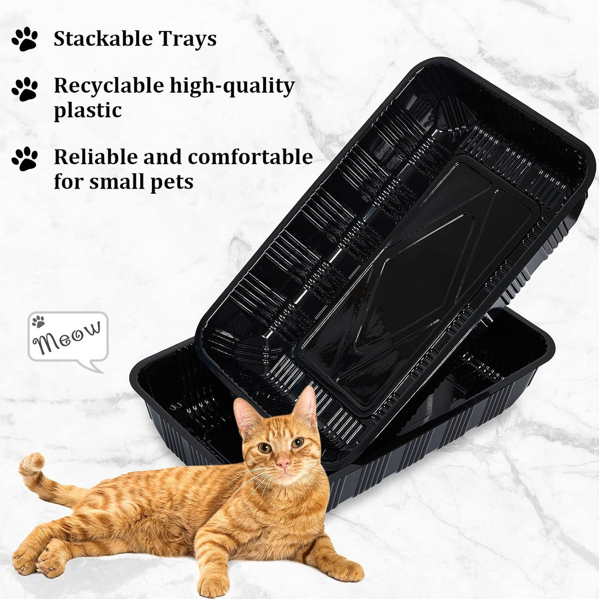 Tessco for you 30 Pack Disposable Litter Boxes for Cats - Black - image 4