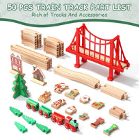 SainSmart Jr. 112-Piece Wooden Train Set for Toddler - image 2