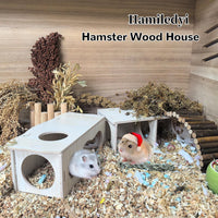 Wooden Hamsters 2-Chamber Hideout-Tunnel Multi Chamber Exploring Toy - M+M - image 4