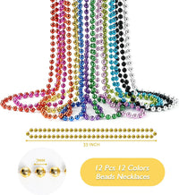 ZZYFGH 12 PCS Bead Necklace, 33'' Mardi Gras Beaded Necklaces – Fun for Kids & Family - Colorful - image 2