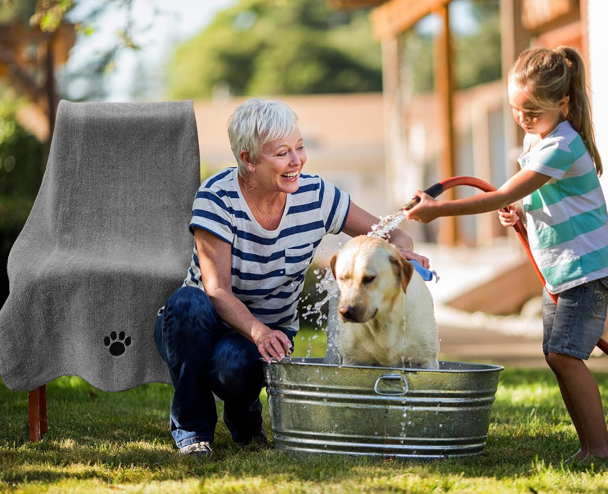 Puomue 2 Pack Microfiber Dog Towels for Drying Dogs - Grey / 40 x 23.6 inches - 3 Pack - image 4