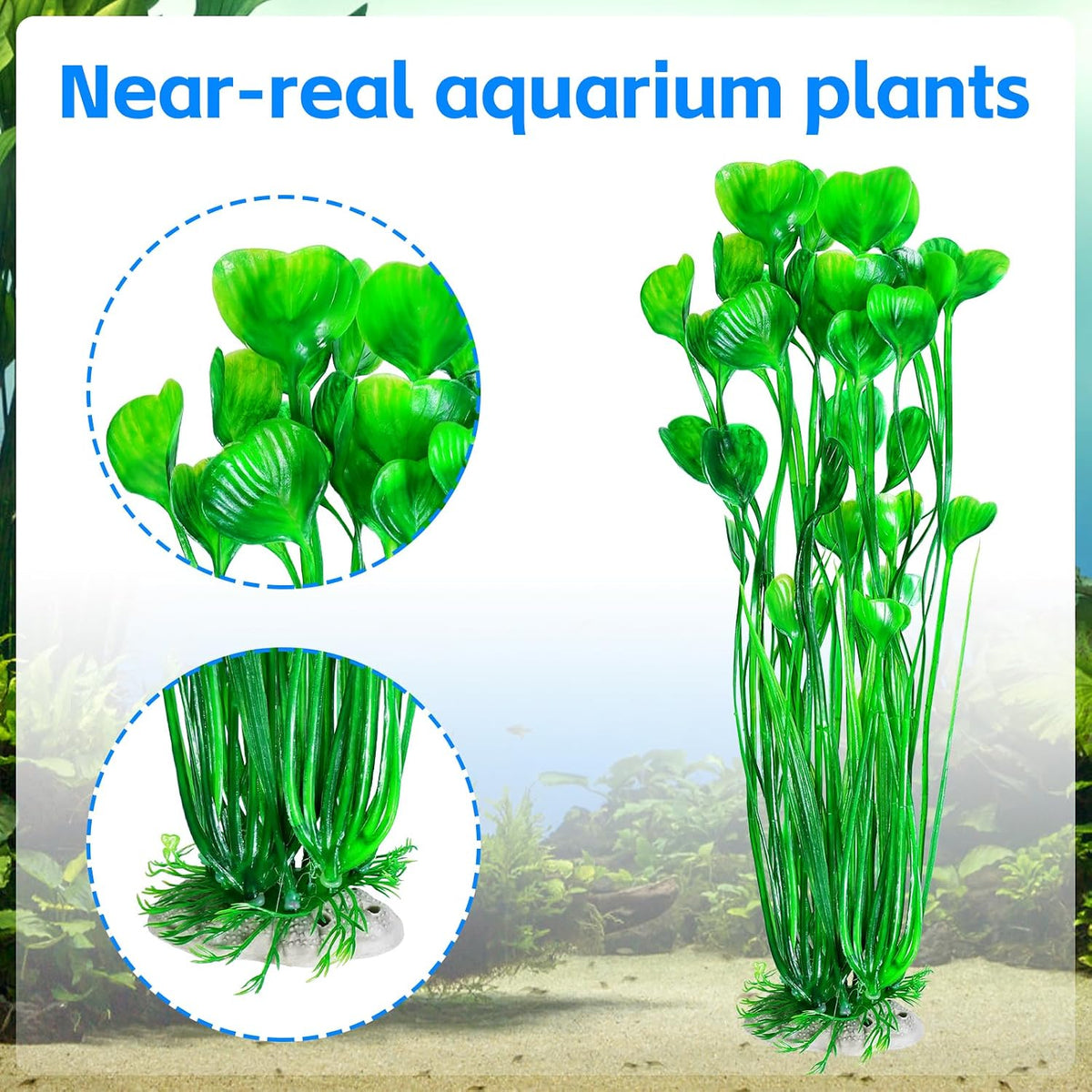 AQUANEAT Artificial Fish Tank Plants - Green - image 4