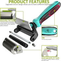 Spring Blossoms-2 in 1 Professional Grooming Rake for Cats - Cyan - image 3