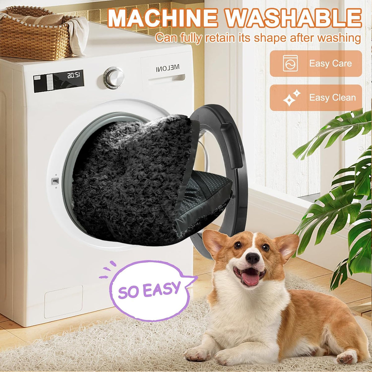POCBLUE Deluxe Washable Dog Bed for Large Dogs Dog Crate Mat 35 Inch - 23.0"L x 17.0"W x 3.5"Th / Black - image 4